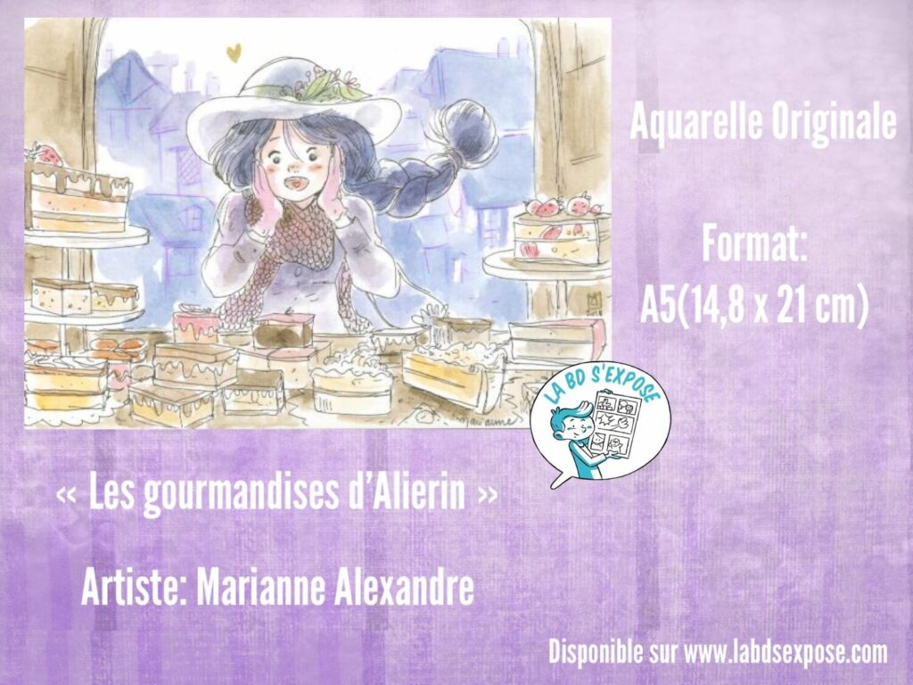 Aquarelle Originale les gourmandises d'Alierin Marianne Alexandre